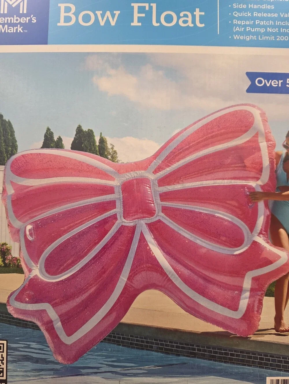 Inflatable Pink Bow Float 5 Feet Long